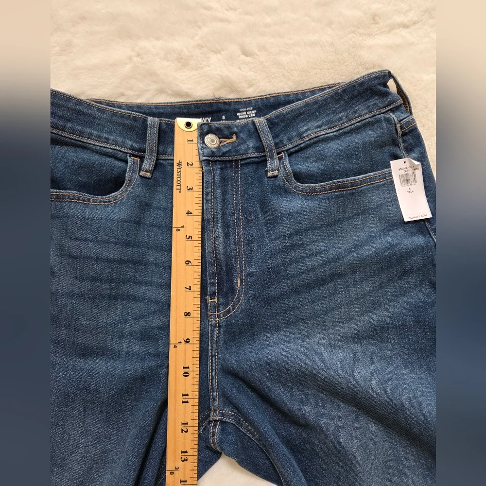 Old Navy Women's High-Waisted Wow Crop Wide-Leg Jeans Size 8 Tall